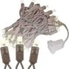 Novelty Lights 50 Commercial LED Christmas Lights (Warm White), 11 Feet W/ 2.5 Inch Bulb Spacing, 5mm Bulbs, UL Listed, Brown Wire String Lights