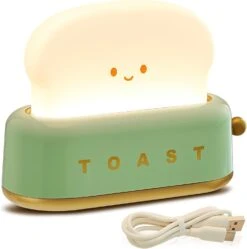 Amylove Toaster Lamp Cute Toast Night Lamp Mini Lamp Night Light Lamp Rechargeable Table Night Lamp For Kids Room Table Desk Bedroom Decorations Christmas Festival Gift
