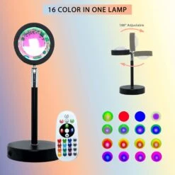 Mydethun Fathers Day Gift 16 Colors Sunset Lamp Projector - 360 Degree Rotation, Remote Control, Romantic LED Lights Floor Lamp For Bedroom, Photography, Home, Mood, Christmas Decor & Office -Xmas Lighting Shop 61Hy9C7bh L. AC SL1500