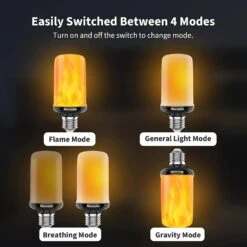 Upgraded Flame】Morsatie LED Flame Light Bulbs, 4 Modes Flickering Light Bulbs With Gravity Sensor, E26 Fire Light Bulb For Halloween, Christmas, Party, Porch, Patio, Indoor Outdoor Decoration-2 Pack -Xmas Lighting Shop 61IFjZuXvOL. AC SL1500