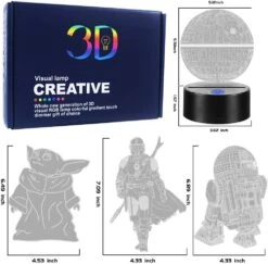 Star Wars 3D Illusion Lamp For Kids, 4 Patterns 3D Night Light With Timing Remote Control And 16 Color Changing Decor Lamp, Star Wars Toys Birthday And Christmas Gifts For Boys Men Kids Fans -Xmas Lighting Shop 61ISPfZjZL. AC SL1000