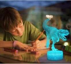 SZLTZK Dinosaur 3D Illusion Lamp For Boy Dinosaur Lamp 16 Colors With Remote Control Smart Touch Night Light Best Christmas Birthday Gift For Boy Girl Kids Age 5 4 3 1 6 2 7 8 9 10 11 Years Old -Xmas Lighting Shop 61IlqHHRJPL. AC SL1000