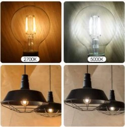 ENERGETIC SMARTER LIGHTING Dimmable LED Edison Light Bulb, G25 (G80) Globe Shape, Clear Glass, 40 Watt Equivalent, 2700K Soft White, Christmas Light, E26 Standard Base, UL Listed, 6-Pack -Xmas Lighting Shop 61JC0Nav1vL. AC SL1000