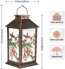 E-ANG.W Solar Outdoor Lights,Waterproof Tabletop Solar Lights With Handle,Colorful Hummingbird Decorative Garden Lights Solar Lanterns Outdoor For Patio, Lawn, Porch, Backyard,Christmas -Xmas Lighting Shop 61JiFl5IPrL. AC SL1500