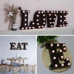 LED Black Alphabet Marquee Letters Sign Light Up Marquee Number Letter Lights Sign With Diamond Bulb For Night Light Home Bar Christmas Lamp Birthday Party Wedding Decoration K -Xmas Lighting Shop 61JoydcNoeL. AC SL1000