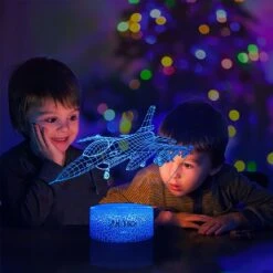 ZJCHO Fighter Night Light For Boy Plane F-16 Airplane 3D Illusion Lamp With Remote Control 16 Colors Changing, Birthday & Christmas Gift Toy For Boys Or Girls Age 3 4 5 6 7 8+ Years Old -Xmas Lighting Shop 61KE 9jjaHL. AC SL1050