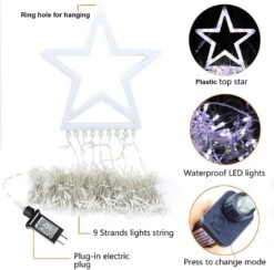 DINGFU Christmas Decorations Outdoor Lights,11.5ft 317 LED Star Christmas Tree Lights,8 Memory Lighting Modes&Timer Christmas Star Lights For Yard,Wedding,Party,Christmas Decorations (White) -Xmas Lighting Shop 61KbL6Lx5PL. AC SL1000