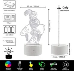 Night Light For Boys And Girls ,XXMANX 3D Nightlight Bedside Lamp 7 Colors Changing Touch & Remote Control Boys Toys Christmas Gifts For Men Kids (Remote & Touch 11 Night Light For Boys And Girls ,XXMANX 3D Nightlight Bedside Lamp 7 Colors Changing Touch & Remote Control Boys Toys Christmas Gifts For Men Kids (Remote & Touch -Xmas Lighting Shop 61LCftFDI4L. AC SL1000