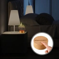 Kittmip 6 Sets 3D Night LED Light Lamp Base 16 Colors LED Light Display Base With Remote Control USB Cable Christmas Light Lamp Base For Acrylic Resin Glass Light Restaurant Room, 3.93 Inch -Xmas Lighting Shop 61MCrvlBoGL. AC SL1500