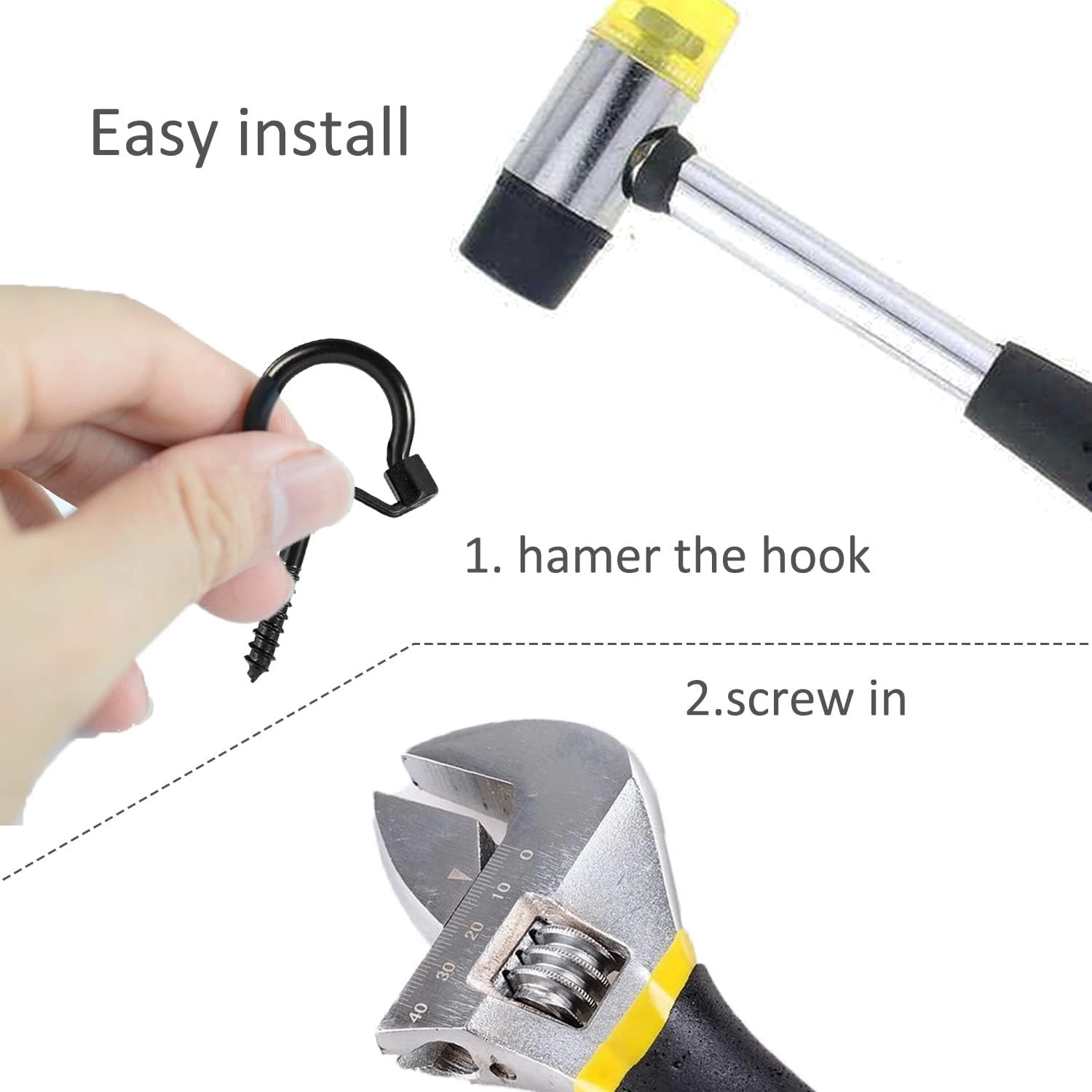 Q-Hanger Hooks For Outdoor String Lights Safety Screw Hook Home Christmas Lights Hanger Hooks For Garage New Year Party Outdoor Wire Fairy Led Lights (Hook C) 6 Q-Hanger Hooks For Outdoor String Lights Safety Screw Hook Home Christmas Lights Hanger Hooks For Garage New Year Party Outdoor Wire Fairy Led Lights (Hook C) - Image 6