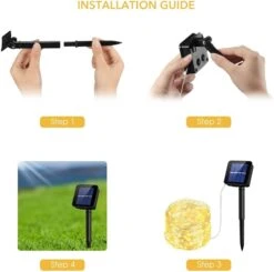 Solar String Lights Outdoor, 33Ft 100LEDs Solar Fairy Lights With 8 Lighting Modes Waterproof Decorative Copper Wire Lights For Christmas Patio Party Garden Gate Yard Wedding (Warm White, 2Pack) -Xmas Lighting Shop 61N7zQwe1dL. AC SL1280