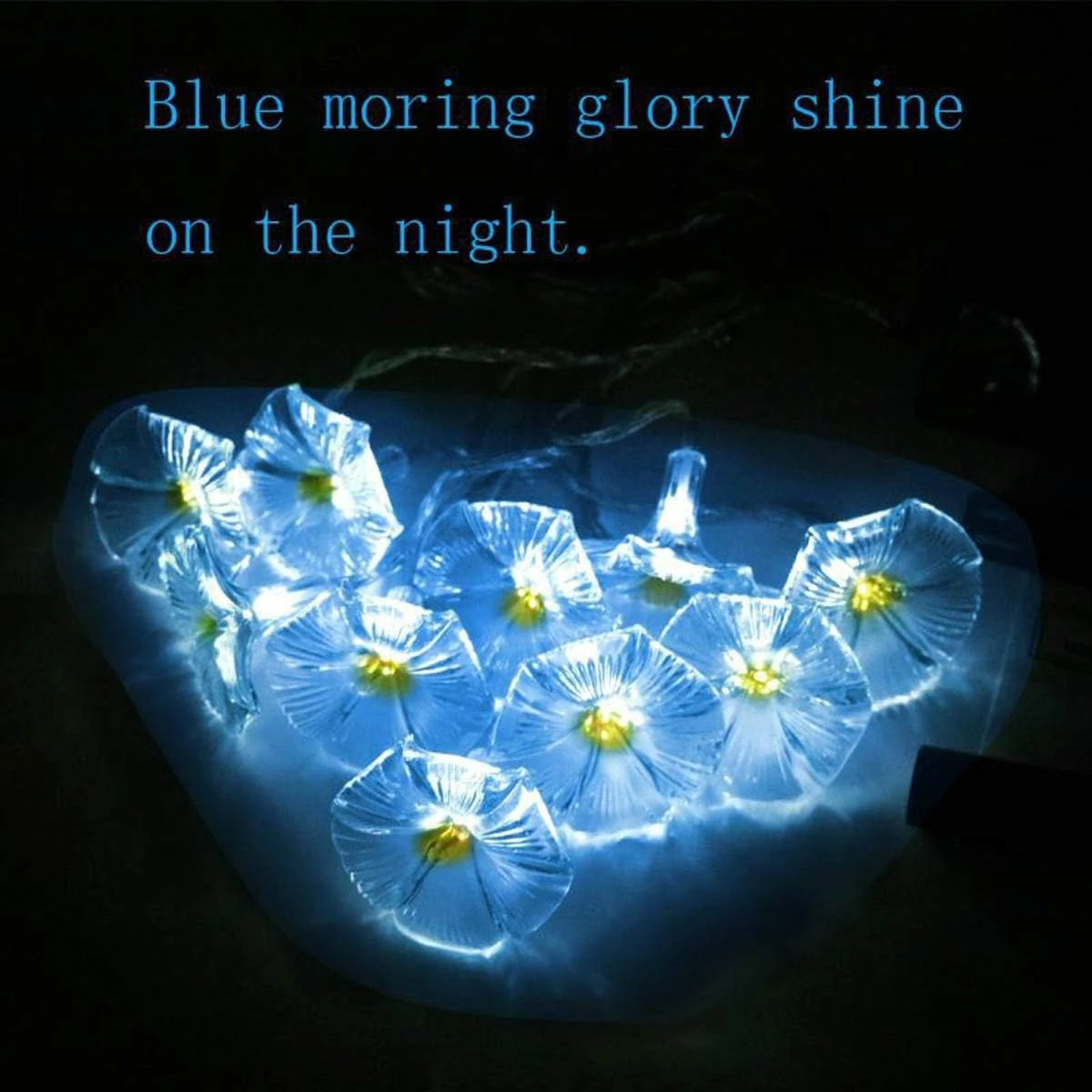 Ibdone Solar LED Flower String Lights, 33FT 10 LED Waterproof Outdoor Decorative Stringed LED String Lights Morning Glory Flower For Party,Christmas,Garden,Patio,Outdoor, Decoration (Blue) 2 Ibdone Solar LED Flower String Lights, 33FT 10 LED Waterproof Outdoor Decorative Stringed LED String Lights Morning Glory Flower For Party,Christmas,Garden,Patio,Outdoor, Decoration (Blue) - Image 2