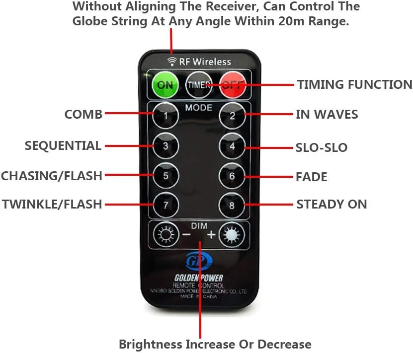 49ft 100 LED Globe String Lights With Remote, 8 Modes, Plug-in Fairy String Lights For Indoor Outdoor Party Wedding Christmas Tree Garden, Warm White - Eco-Friendly, Durable And Energy-Saving 5 49ft 100 LED Globe String Lights With Remote, 8 Modes, Plug-in Fairy String Lights For Indoor Outdoor Party Wedding Christmas Tree Garden, Warm White - Eco-Friendly, Durable And Energy-Saving - Image 5