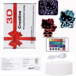 3 Pattern Cat Night Light 3D Illusion 16 Colors Table Lamp 16 Colors Conversion With Remote Touch For Kids Fans Room Decor Christmas Birthday Gifts -Xmas Lighting Shop 61OUq0UlRNL. AC SL1000