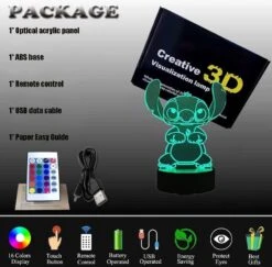 LOUHH Stitch Night Lights, Stitch Gifts - 3D LED Intelligent Remote Control 16-Color Stitch Light For Children's Room Decoration, Christmas Gifts, Children's Day Gift -Xmas Lighting Shop 61Od4wUlE6L. AC SL1000