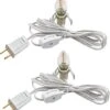 MX232 Set Of 2 Accessory Cord With 2 Led Light Bulb 6 Ft White Cord With On/Off Switch Plugs E12 Candelabra LED Light Bulbs And Clips For Halloween Christmas Decorations Craft Village House Decoration