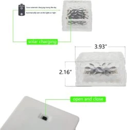 XINGTONG Solar Outdoor Lights Solar Brick Lights 4 Pack Solar Landscape Lights Solar Ground Lights Outdoor Waterproof For Garden Courtyard Pathway, Christmas Festives Decorative Ice Rock Cube Lights -Xmas Lighting Shop 61P69M MVNL. AC SL1500