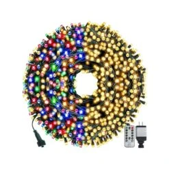 Chuya 300LED Dual Color Changing Christmas Tree Lights,Warm White To Multi Color,End-to-End Plug 9 Modes,105ft Outdoor Indoor String Lights For Christmas Holidays Party Wedding Decoration