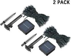 Woohaha Solar Fairy String Lights Outdoor Waterproof, 2 Pack 33ft 100LED Solar Powered String Lights For Christmas Patio Home, Wedding, Party (100LED 2pcs, Warm White) -Xmas Lighting Shop 61Pl16AfgeL. AC SL1010