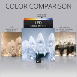 70 C6 LED Cool White Indoor-Outdoor Christmas String Lights, 24 Ft, LED String Lights Outdoor Tree Lights LED Cool White Christmas String Lights For Bedroom -Xmas Lighting Shop 61PwuFQXj3L. AC SL1200