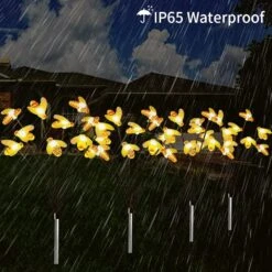 New Upgraded 4 Pack Solar Swaying Lights With 40 Bee Firefly Lights,Solar Garden Lights For Outdoor Decor,Waterproof Solar Bee Garden Stake For Christmas Pathway Lawn Patio Yard Decor (8 Modes) -Xmas Lighting Shop 61QJClOorDL. AC US1000