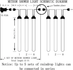 Aukora Rain Drop Lights, LED Meteor Shower Lights 11.8 Inch 8 Tubes 144leds, Icicle Snow Falling Lights For Xmas Halloween Party Holiday Garden Tree Christmas Thanksgiving Decoration Outdoor (Blue) -Xmas Lighting Shop 61QSErrCkDL. AC SL1001