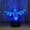 YKLWORLD Airplane Night Light 3D Illusion Lamp 16 Color Changing USB Charging/Battery Powered Touch Control With Remote LED Table Desk Decor Lamps Christmas Birthday Gift For Kid Boy Pilot Plane Lover