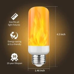 Morsatie 【Upgraded】 LED Flame Light Bulbs, 4 Modes Flickering Light Bulbs With Gravity Sensor, E26 Fire Light Bulb For Halloween, Christmas, Party, Porch, Patio, Indoor Outdoor Decoration-4 Pack -Xmas Lighting Shop 61RHFzDAWEL. AC SL1500