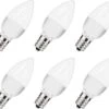 Flaspar LED C7 Night Light Bulb, 1W(10 Watt Equivalent) Candelabra E12 Base Mini LED Bulb, Daylight White 6000K For For Christmas Villages, Chandelier, Ceiling, Low Watt Led Light Bulbs, 6 Pack