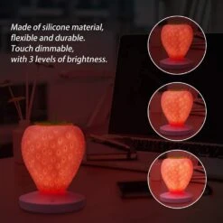 Ritammi Strawberry Night Light, Cute Silicone Strawberry Lamp, Bedside Color Changing Lamp, LED Cute Night Light, 3 Modes Touch, For Birthday, Christmas (Pink) -Xmas Lighting Shop 61ROeb3CA7S. AC SL1001
