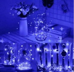 Christmas Lights Solar Outdoor, Solar Powered Fairy Lights,Copper Solar Lights, 33FT Waterproof, 8 Modes, 2x100LED(Blue) -Xmas Lighting Shop 61SSlSyAbSS. AC SL1031