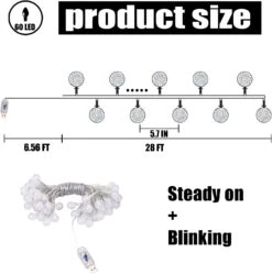 Scheinlicht 28FT 60LED Crystal Globe String Light Colorful Christmas Color Changing String Lights With USB Crystal Bubble Ball Fairy String Light For Wedding Patio Garden Party Outdoor Indoor Decor -Xmas Lighting Shop 61SlkVPlWL. AC SL1500