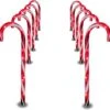 PREXTEX 10 Christmas Candy Cane Pathway Lights Markers For Indoor And Outdoor Use - Christmas Light Up Candy Cane Walkway Outside (2 Sets Of 5 Candy Canes, 22 Inches Tall)