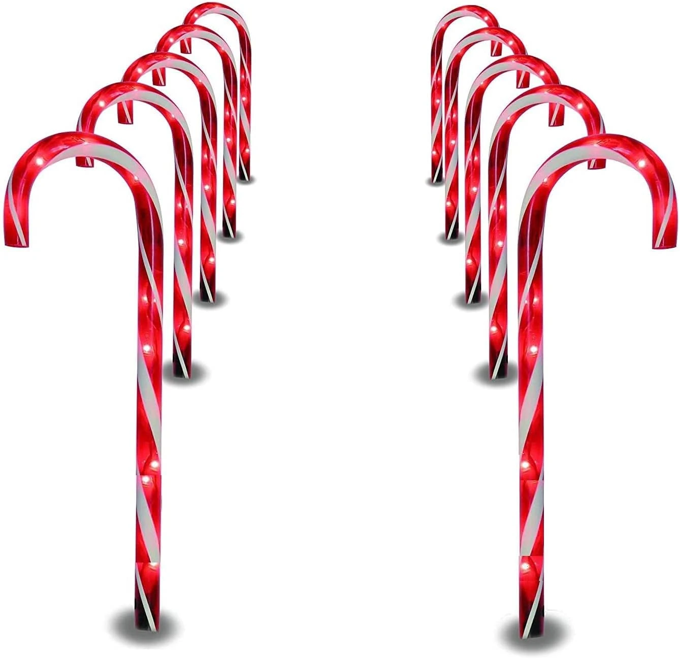 PREXTEX 10 Christmas Candy Cane Pathway Lights Markers For Indoor And Outdoor Use - Christmas Light Up Candy Cane Walkway Outside (2 Sets Of 5 Candy Canes, 22 Inches Tall) 1 PREXTEX 10 Christmas Candy Cane Pathway Lights Markers For Indoor And Outdoor Use - Christmas Light Up Candy Cane Walkway Outside (2 Sets Of 5 Candy Canes, 22 Inches Tall)