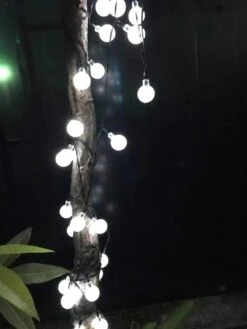 SPLOcolor Solar String Lights Outdoor, 20ft Waterproof 30 LEDs 8 Modes Crystal Globe Solar String Fairy Lights Backyard Patio Christmas Lights For Holiday Party Gardens Backyard Wedding (White) -Xmas Lighting Shop 61TXjlXBLL. AC SL1440