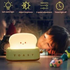 LOUHH Toaster Lamp, Cute Desk Decor Lamp -Toast Light With Dimmable Light And Timer Settings For Birthday Gifts, Christmas Gifts, Children's Day Gifts, Desk Decorations (Green) -Xmas Lighting Shop 61Tgxtv7GpL. AC SL1200