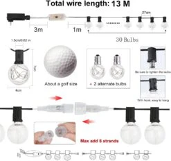 LED Outdoor String Lights, Patio Lights Outdoor Waterproof, 30FT Color Changing G40 Bulbs, Connectable Commercial Decorative Lights For Bistro Pergola Backyard Party Camping Christmas Decorations -Xmas Lighting Shop 61TyFzjQJSL. AC SL1001