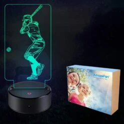 AmazeFan Baseball Night Light For Kids - 3D Baseball Night Lamp 7 Colors Optical Illusion Touch & Remote Control With 2 Acrylic Flats Best Birthday Christmas New Year Gifts For Boys Girls Baby -Xmas Lighting Shop 61ULi5vXEdL. AC SL1000