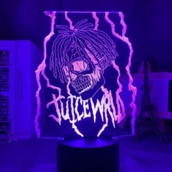 BUCROS Juice WRLDed 3D Nightlight For Fans 16 Colors Decor Illusion LED Lamp With Remote Control Figure Christmas Gift Toys Kids/Boys (Juice WRLD)