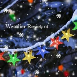 30.6Ft 50 LED Solar Christmas Lights Outdoor Star Fairy Lights,Multicolored Christmas Lights Outdoor Waterproof Tree Lights For Christmas Wedding Party Patio Umbrella Garden Yard -Xmas Lighting Shop 61VHOIzPslL. AC SL1000