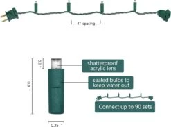 Yongzhenlite UL Listed 50 Count 5MM Wide Angle Led Christmas Lights Set,Outdoor Mini Led String Lights For Garden Patio Trees Lighting Decorations,17 Feet Green Wire (Warm White) -Xmas Lighting Shop 61VTdMrYL. AC SL1500