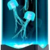 Gifts For Adults Kids, Multi-Color Jellyfish Lava Lamp, USB Powered Aquarium Night Lights With 3 Jellyfish,Office Room Desktop Decoration, Gifts For Christmas Birthdays Holidays (Black)