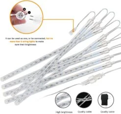 Allnice Meteor Shower Lights Falling Rain Lights Christmas Lights 30cm 8 Tube 192 LEDs Fairy String Lights For Halloween Christmas Wedding Tree Garden Home Outdoor Decoration (Green) -Xmas Lighting Shop 61Vm4rgDxtL. AC SL1000