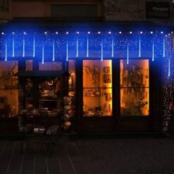 WAKAKA 2 Pack Solar Meteor Shower Lights Outdoor, Blue Meteor Lights 11.8in 16 Tubes 288 LED, Falling Raindrop Solar Christmas Lights For Tree Holiday Porch Yard Patio Party Xmas Halloween -Xmas Lighting Shop 61Vz7GUlZfL. AC SL1000