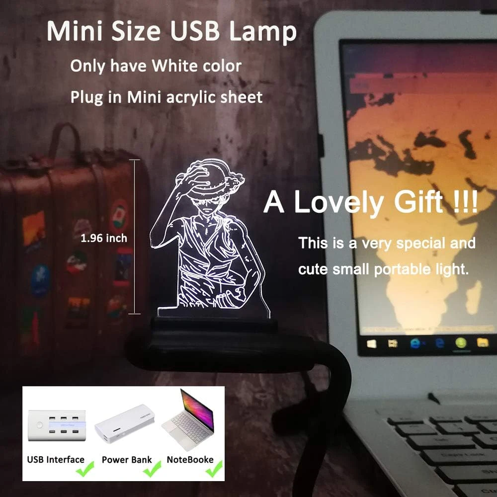 Bri-moryea Japan Anime Monkey D. Luffy 3D LED Illusion Night Light 7 Colors Desk Lamp Home Bedroom Decor Child Birthday Christmas Kids Toys(Monkey D. Luffy) 4 Bri-moryea Japan Anime Monkey D. Luffy 3D LED Illusion Night Light 7 Colors Desk Lamp Home Bedroom Decor Child Birthday Christmas Kids Toys(Monkey D. Luffy) - Image 4