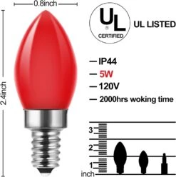 C7 Christmas Replacement Bulbs, 25 Pack Multicolor Ceramic Light Bulbs For Christmas Outdoor Indoor String Lights, E12/C7 Base, 5 Watt -Xmas Lighting Shop 61WSy0NmuqL. AC SL1500