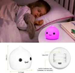 Litake Cute Night Light, Battery Night Lights For Kids, Silicone Tap Light, Baby Toddler Kids Night Lights For Bedroom Christmas Birthday Gifts, Warm White/ Single Color/7 Color Breathing Modes -Xmas Lighting Shop 61WkI4ulIS. AC SL1500