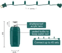 Yongzhenlite 50 Count Wide Angle 5MM Mini LED Christmas Lights,White Led String Lights For Outdoor And Indoor Christmas Trees Decoration,Commercial Grade,Green Wire,17Feet,UL Listed (Cool White) 11 Yongzhenlite 50 Count Wide Angle 5MM Mini LED Christmas Lights,White Led String Lights For Outdoor And Indoor Christmas Trees Decoration,Commercial Grade,Green Wire,17Feet,UL Listed (Cool White) -Xmas Lighting Shop 61XZ0UevG3L. AC SL1500