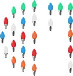 C7 Christmas Replacement Bulbs, 25 Pack Multicolor Ceramic Light Bulbs For Christmas Outdoor Indoor String Lights, E12/C7 Base, 5 Watt -Xmas Lighting Shop 61YefVtANvL. AC SL1500