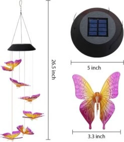 Butterfly Solar Light, Epicgadget Solar Butterfly Wind Chime Color Changing Outdoor Solar Garden Decorative Lights For Walkway Pathway Backyard Christmas Decoration Parties (Purple Wing Tip Butterfly) -Xmas Lighting Shop 61ZCe9DOblL. AC SL1000